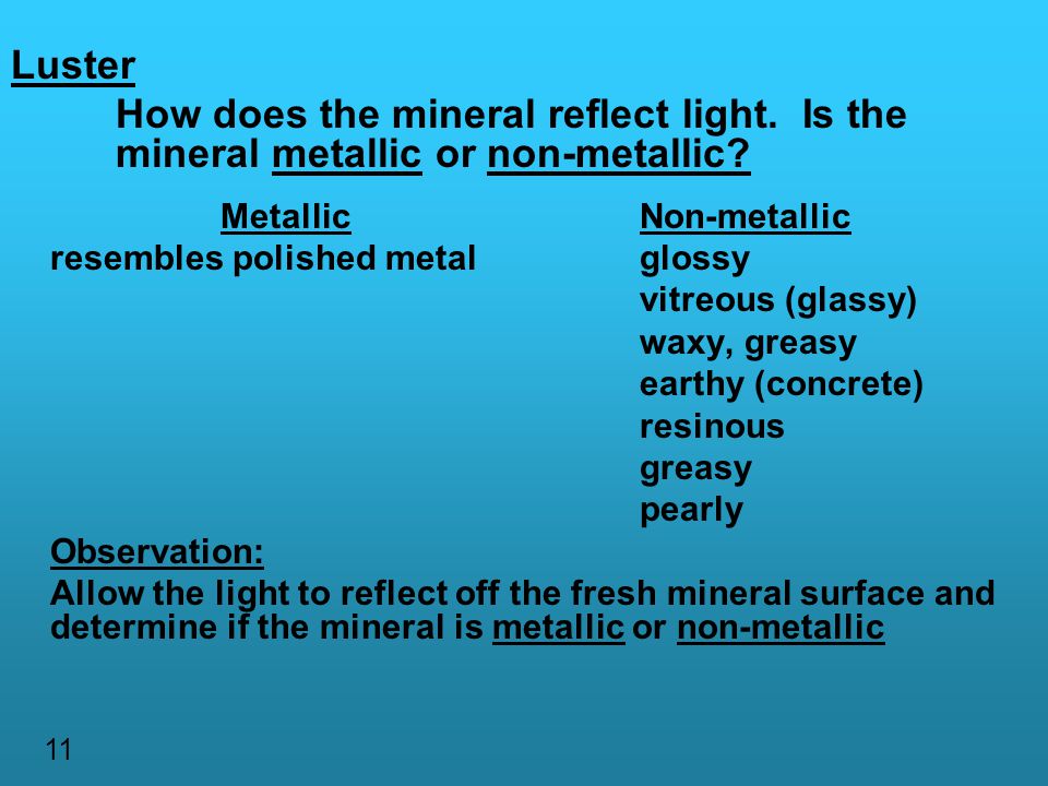 Art's Mineral Identification Chart